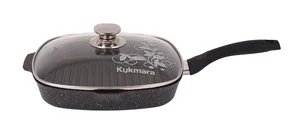 Кукмара Сковорода-гриль квадратная 26 x 26 см с ручкой, стекл.крышкой, АП линия Granit ultra (Original) сгкго263а