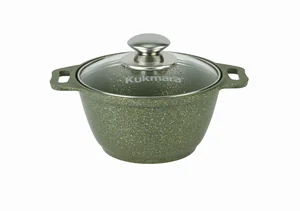 KUKMARA Кастрюля 1л со стеклянной крышкой, АП линия Trendy style (Malachite) к11tsml