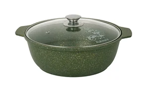 KUKMARA Кастрюля-жаровня 4л со стеклянной крышкой, АП линия Trendy style (Malachite) ж41tsml