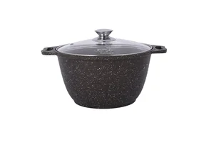 KUKMARA Кастрюля 3л с антипригарным покрытием (кофейный мрамор) со стеклянной крышкой кмк32а