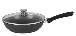 Кукмара Сковорода 26/6 см (с утолщенным дном) с антипригарным покрытием, с ручкой, со стеклянной крышкой АП линия Традиция с269а