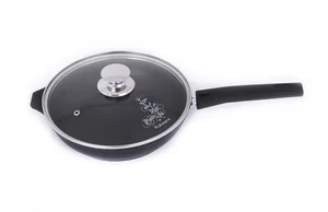 Кукмара Сковорода 26/6 см с антипригарным покрытием, со съемной ручкой, со стеклянной крышкой АП линия Традиция с266а