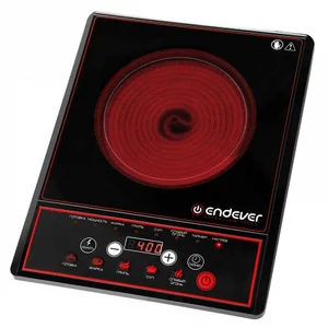 ENDEVER Плитка электрическая стеклокерамическая Skyline DP-40 черное с красным