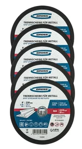 Gross Круг отрезной по металлу, 230 х 2,0 х 22,2 мм, WA36TBF, в метал.банке, 5 шт. 743890