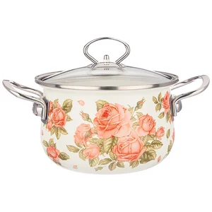 Lefard Кастрюля Agness Эмалированная Со Стекл. Крышкой Серия Корейская Роза 2.8 Л, 20*12 См 915-137