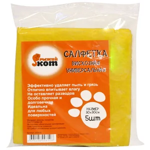 Mallony Салфетка вискозная универсальная 30*30см (5шт), 80гр/м2. 310216-SK