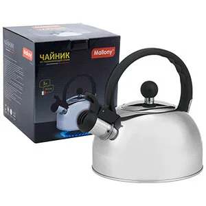 MALLONY Чайник из нерж. стали DJA-3033 (3,0 литра, со свистком, капсульное дно) 900058-SK