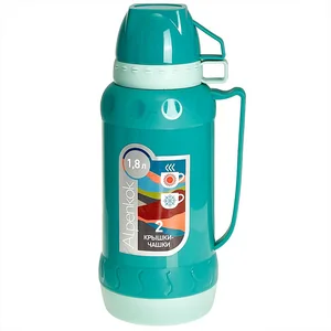 ALPENKOK Термос со стеклянной колбой 1,8 л AK-10103S бирюзовый