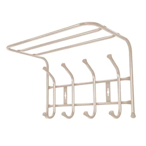 НИКА Вешалка настенная с полкой 400х238х268 мм (4 крючка) ВП4/БЖ бежевый металлик