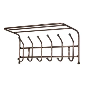 НИКА Вешалка настенная с полкой 600х238х268 мм (6 крючков) ВП6/А медный антик