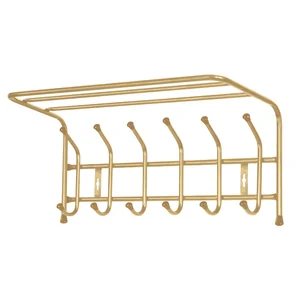 НИКА Вешалка настенная с полкой 600х238х268 мм (6 крючков) ВП6/З золото