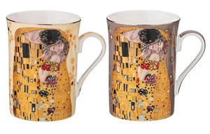 Lefard Набор Кружек Поцелуй (г. Климт) 2 Шт. 300 Мл, Кремовая, Серая 104-669