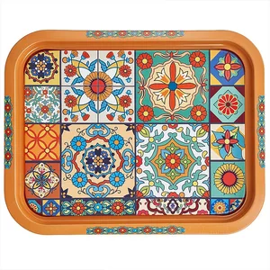 DELTA Поднос жестяной прямоугольный Времена года оранжевый П332*258-01973