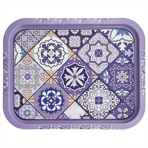 DELTA Поднос жестяной прямоугольный Времена года сиреневый П332*258-01975