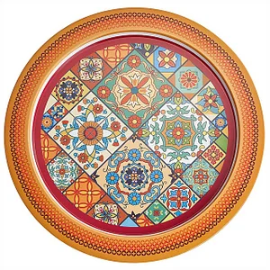 DELTA Поднос жестяной круглый 379 мм Времена года оранжевый Ц-379х-01972