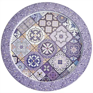 DELTA Поднос жестяной круглый 379 мм Времена года сиреневый Ц-379х-01974