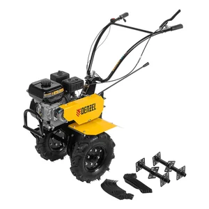 Denzel Мотоблок DPT-270, 7 л.с., ремен.сцеп, шир 85 см, глуб 35 см,фрез 3х4,ШОМ,скор 2В/1Н,кол 8 56432