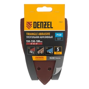 Denzel Треугольник абразивный на ворc. подложке под липучку, перф., P 120, 150х150х100 мм, 5 шт. 738627