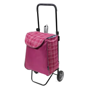 Haushalt Сумка хозяйственная на колёсах СХ1П/В вишневый в клетку