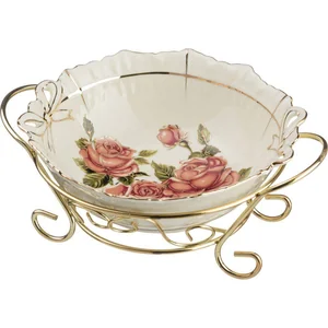 Lefard Салатник На Металл.подставке Корейская Роза Диаметр=17 См. Высота=9 См. 126-526