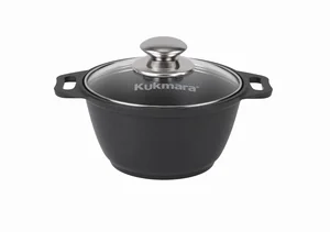 KUKMARA Кастрюля 1л с антипригарным покрытием, со стеклянной крышкой к01а