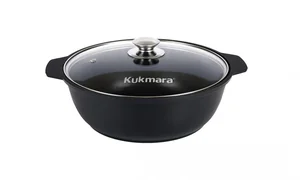 KUKMARA Кастрюля-жаровня 3л с антипригарным покрытием, со стеклянной крышкой ж34а