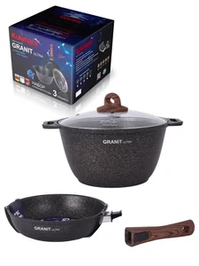 KUKMARA Набор кухонной посуды №18, АП линия Granit Ultra (Original) нкп18го