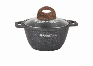 KUKMARA Кастрюля 1л со стекл. крышкой, АП линия Granit ultra (Blue) кгг12а