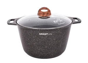 KUKMARA Кастрюля 8л со стекл. крышкой, АП линия Granit ultra (Blue) кгг82а