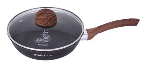 Кукмара Сковорода 24 см с ручкой, стеклянной крышкой, АП линия Granit Ultra (Blue) сгг241а