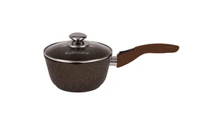 Кукмара Ковш 1,5л с носиком со съемной ручкой, со стекл. крышкой, АП (кофейный мрамор) кмк0156а