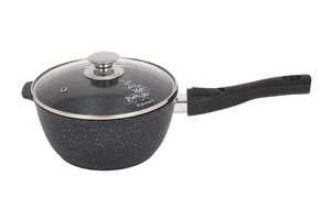 Кукмара Ковш 2,2л со съемной ручкой, стекл. крышкой, АП (темный мрамор) кмт0225а