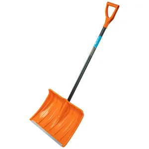 Сибртех Лопата для уборки снега пластиковая, 490х370х1350 мм, стальной черенок, усиленная 61667