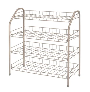 НИКА Этажерка для обуви 4 полки ЭТ1/БЖ БЕЖЕВЫЙ МЕТАЛЛИК