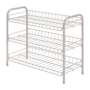 НИКА Этажерка для обуви ЭТ5/БЖ БЕЖЕВЫЙ МЕТАЛЛИК