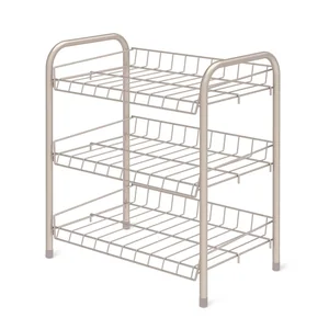 НИКА Этажерка для обуви ЭТ4/БЖ БЕЖЕВЫЙ МЕТАЛЛИК