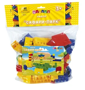 Юг-Пласт Игрушка-конструктор САФАРИ ПАРК детский набор (60 деталей) КДСП-3016