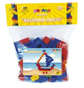 Юг-Пласт Игрушка-конструктор ВЕСЕЛЫЙ ПАРУС детский набор (100 деталей) КДВП-3012