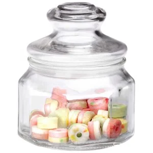 MALLONY Стеклянная банка для сыпучих продуктов с фигурной стекл крышкой, LATTINA, объем: 0,3 л. 004467-SK