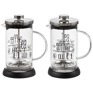 MALLONY Чайник/кофейник (кофе-пресс) MOMENTO 600 мл из боросиликатного стекла с надписью на корпусе. 007289-SK