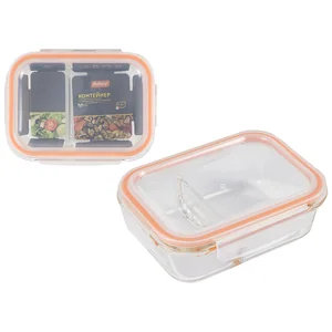 MALLONY Контейнер GUSTO, 600 мл, 2 секции, из жаропроч. стекла с крышкой с защёлками, темп.режим -40 +300С. 008676-SK