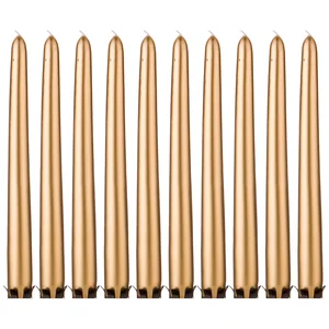 Lefard Набор Свечей Из 10 Шт. Металлик Золотой Высота=24 См. 348-637