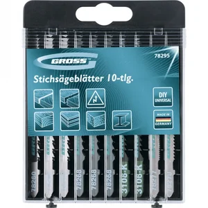 Gross Набор полотен для электролобзика универсальный, 10 шт, DIY, пластиковый кейс 78295
