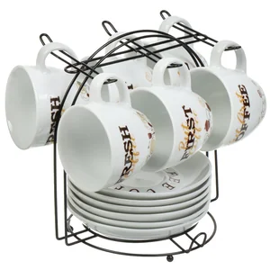 КОРАЛЛ Набор чайный 12 пр.Coffeёк180мл.на мет.подст. RS097-1945J