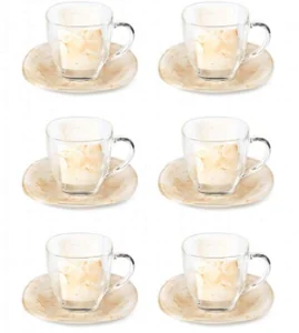 LUMINARC Чайный набор Marble Beige Марбл Беж - 12 предметов, объем чашки 220 мл. Q7488