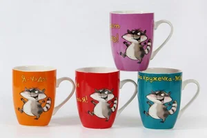 КОРАЛЛ Кружка 340мл.Енот T455/Rc