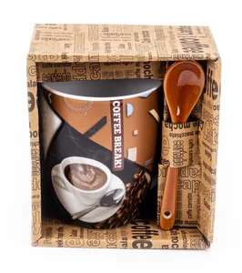 КОРАЛЛ Кружка 340мл.Кофе-брейк с ложк. R03H/1473J