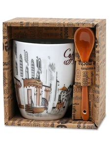 КОРАЛЛ Кружка 340мл.Монмартр с ложк. R03H/324J