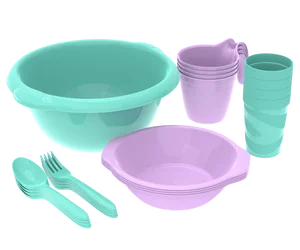 Альт-пласт Набор посуды для пикника №1 Праздничный (4 персоны, 21 предмет)