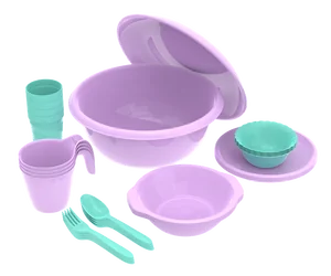 Альт-пласт Набор посуды для пикника №8 Выходные (4 персоны, 30 предметов) АП 183